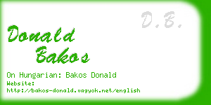 donald bakos business card